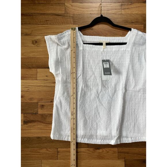 Eileen Fisher Organic Cotton Voile Square Neck Box White Womens Small NWT - Picture 6 of 7